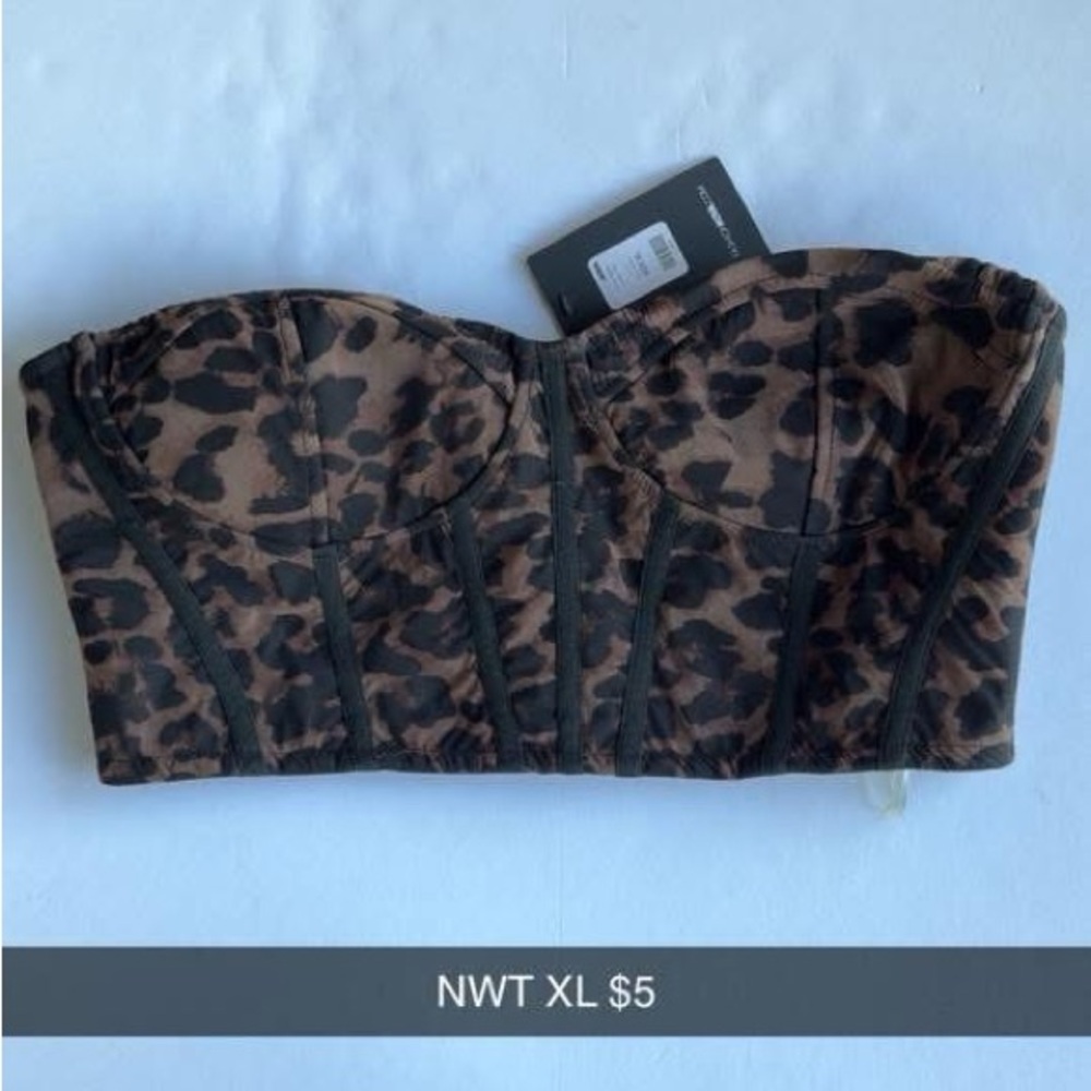 Leopard Print Bustier Top